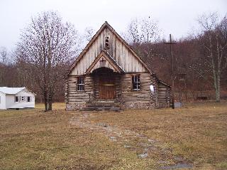 Log Church
photo taken morning Feb. 17, 2006 by Ric Sheets.
