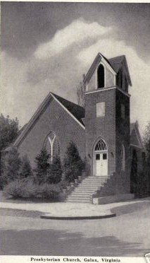 galaxpresby.jpg
This is a 1920 or so view of the Galax Presbyterian Church.
