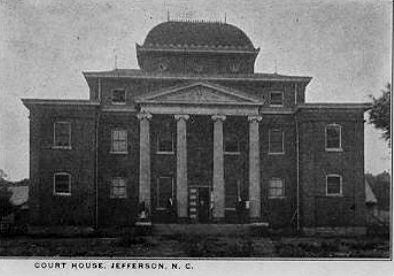 jeffersoncourthouse.jpg
This is a 1906 postcard of what was then a new court house for Ashe County.
