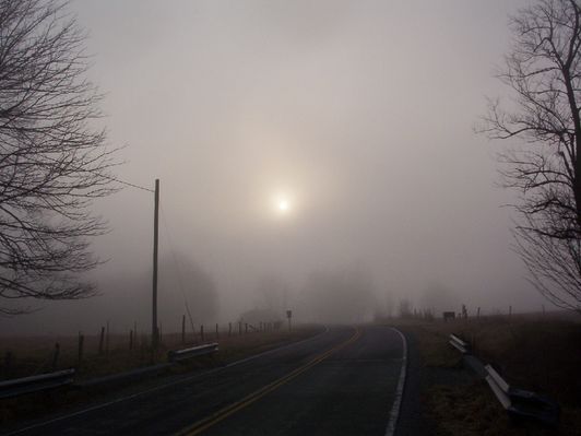 Troutdale - Sunrise Over Troutdale
Sunrise over Troutdale, Virginia (photo taken 7:10 a.m. on Fairwood road) by Jeff Weaver March 12, 2006.  It was a very foggy morning.
