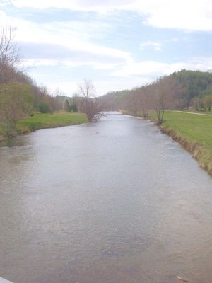 100_1576.jpg
This view of the North Fork of New River was taken from the Weaver's Ford Bridge looking south.  Photo by Jeff Weaver, April 16, 2006.
