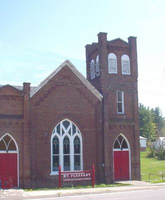 Marion- Mount Pleasant Methodist Church
This was the meeting house for African-American Methodists in Marion for many years.  This facility is now closed.  Photo April 23, 2006 by Jeff Weaver.
