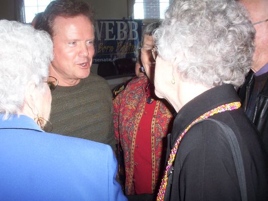 100_1857.jpg
This photo shows Viola Clear (right) speaking with Democratic Senate Candidate Jim Webb at the Democratic Party Rally in Marion on November 4, 2006.  Photo by Jeff Weaver.
