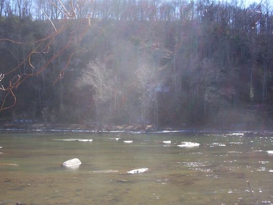 Bridle Creek - New River
This photo shows ice in New River in February 2007.  Photo by Jeff Weaver.
