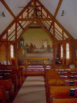 Glendale Springs - Holy Trinity Episcopal Church
This is the famous fresco, "The Last Supper" by Ben Long in the Holy Trinity Episcopal Church at Glendale Springs.  Photo by Jeff Weaver, March 2007.
