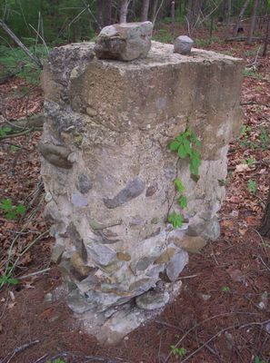 Lead Mines District - Mount Hope School Ruins
Mt. Hope School ruin (single pillar with "Mt. Hope School" scratched into cement.)  Lead Mines District, Carroll County, VA.  Shawn Dunford, photographer. Courtesy of David Arnold 
