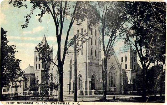 Statesville - First Methodist Church
This image is taken from a 1918 postcard.
