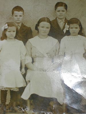 Conley, Tom, Blanche, Nannie Ellen & Mazie Dixon courtesy Mary Zell Absher.jpg
The Wiley Gordon & Narcessa Jane Reeves Dixon children circa 1912, Chester Conley, Thomas Walter, Blanche Cornelia, Nannie Ellen, & Mazie Adaline Dixon.  Courtesy Mary Zell Absher and Carole Eastridge Waters [email]caew619@aol.com[/email]

