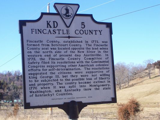 Austinville - Fincastle County Marker
This marker is located on US 52 near Austinville, VA in Wythe Co. Courtesy of David Arnold [email]david.arnold@adelphia.net[/email]
