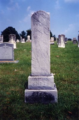 MaryE.WeaverSmithHeadstone0001.jpg
This is the headstone for Mary Elizabeth Weaver Smith, daughter of Isaac and Polly Weaver.  Mary is buried at the Weaver Union Church, Bristol, TN.  The
inscription is not very readable but says:

Mary E. Smith
Wife of J. L. Smith   (James Latham Smith)
Born
Oct. 15, 1842
Died
May 5, 1913

Courtesy of Debi Coe.
