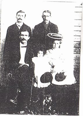 Nora Price.jpg
Standing; William Arthur McClure and Samuel Andrew McClure.  Son of Mara Etta MClure and ___ Sullin.
Seated; Andy Fowler (Nora's Husband), their child ? and Nora Price Fowler.  Daughter of Mara Etta McClure and Linville Price.  Courtesy of [email]Pamiam12@aol.com[/email]
