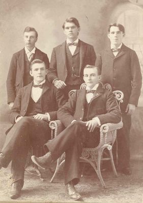 PorterBros.jpg
David Reed Porter (1878-1925) and his brothers Charles (b. 1860), George (b. 1868), Andrew (b. 1870), and Floyd (b. 1873).  All sons of David Hounshell Porter and Nancy Rosenbaum.  Courtesy of Amy Bazar [email]abazar2151@charter.net[/email].


