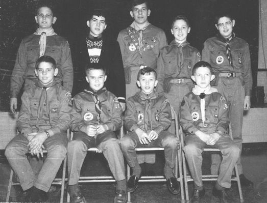 SCOUTS1960_S001.jpg
AWARDS ON FEBRUARY 9, 1966 IN A CEREMONY AT THE MADAM RUSSELL UNITED METHODIST CHURCH.
 
BOTTOM ROW L-R - GARY PHILLIPS, JOHNNY NORRIS, MYRON WOODWARD, AND JAY DEBORD
 
TOP ROW- ARTHUR "NOOKIE" OLINGER, MONTE DAVIDSON, JOE CAMPBELL, EARLE HORNE, AND JIM WILSON
 
SALTVILLE PROGRESS PHOTO.  Courtesy of Don Smith [email]dsmith1043@comcast.net[/email]
 
