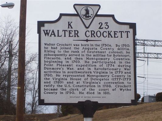 Wytheville - Walter Crockett Historucal Marker
Photo by Shawn Dunford.  Courtesy of David Arnold [email]david.arnold@adelphia.net[/email]
