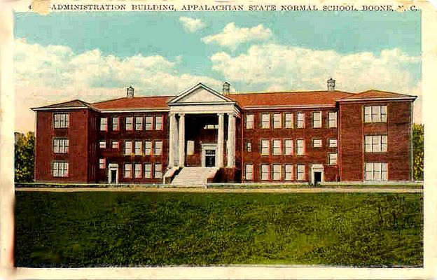 adminappnormal.jpg
This Administration Building was for the Appalachian State Normal School, later Appalachian State Teacher's College, and still later Appalachian State University.
