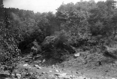 Allison Gap - Rock Formation
Upper ledge of Price sandstone, Allison Gap (D 77). Abingdon quadrangle. Virginia. No date. but circa1910. 

Image from the U.S. Geological Survey.

