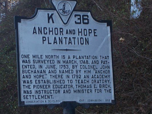 Fort Chiswell - Anchor and Hope Plantation Marker
Photo by Shawn Dunford.  Courtesy of David Arnold [email]david.arnold@adelphia.net[/email]
