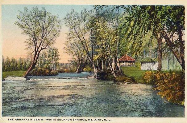 arraratriver.jpg
This circa 1920 postcard shows the Sulphur Springs on the Arrarat River near Mount Airy, NC.
