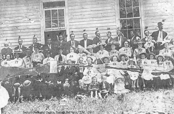 bethmeth.jpg
This early photo is of a class at Bethany United Methodist Church near West Jefferson, Ashe County, NC.  Photo courtesy of Warren Houck.
Numbers begin on the back row, left to right:

1. Flora Gentry
2. Gurn Houck
3. Flossie Phipps
4. Andy Black
5. Luke Houck
6. Ola Gentry
7. Jess Houck
8. Ed Woods
9. Winn Edwards
10. Earl Woods
11. Loss Edwards
12. Laura Houck
13. Annie Stevens
14. Ollie Greer
15. Dorn Houck
16. Carrie Grubb
17. Anna Trivette
18. Mildred Greer
19. Ruby Grubb
20. Biddie Worley
21. Hazel Houck
22. Matilda Wood
23. Mary Houck
24. Mae Worley
25. Lena Houck
26. Lottie Grubb
27. Ethel Roten
28. Bulah Carlton
29. Docie Carlton
30. Ann Houck
31. Fred Gentry
32. Ethel Wood
33. Thelma Roten
34. Fielder Houck
35. Mac Edwards
36. Lonnie Gentry
37. Wint Gentry
38. Tom Worley
39. Emory Church
40. Owen Trivette
41. Charles Stevens
42. Clarence Carlton
43. Bower Gentry
44. Jess Gentry
45. Stacy Houck
46. Vance Goodman
47. Robert Goodman


