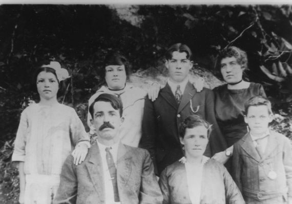 Blevins, James
Back left to right:  Zola, Lucy, Guy & wife Maude Paisley Blevins.  front left to right:  James Blevins, wife Mary Davis Blevins and son Clay. Courtesy of Bette Nelson [email]bette_nelson@comcast.net[/email]
