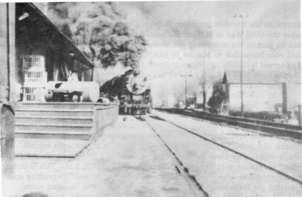 Chilhowie - Depot
This early 20th century image shows a steam locomtive steaming into Chilhowie.  Courtesy of Edna Bonham Love.
