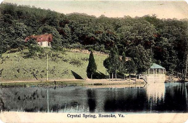 Roanoke - Crystal Springs
This is from a very early color postcard, perhaps circa 1905.
