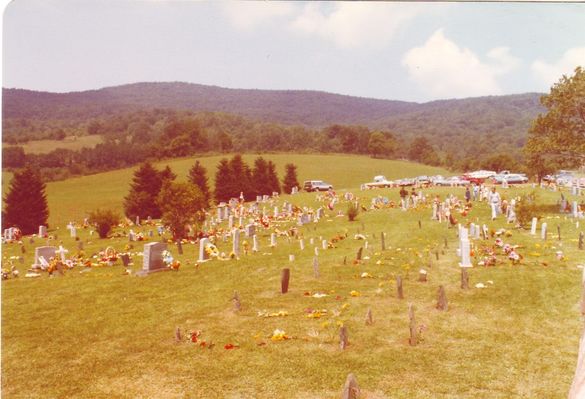 decorationday.jpg
This is a general and typical view of the decoration at Haw Orchard Cemetery, Grayson County, VA.  Photo by Jeff Weaver August 13, 1978.
