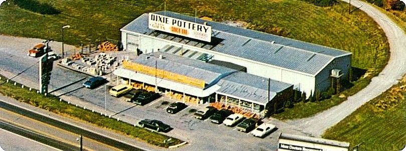 dixiepottery.jpg
This 1960s promotional postcard shows the shopping mecca - Dixie Pottery.  Their facility has greatly expanded since this aerial shot was taken.
