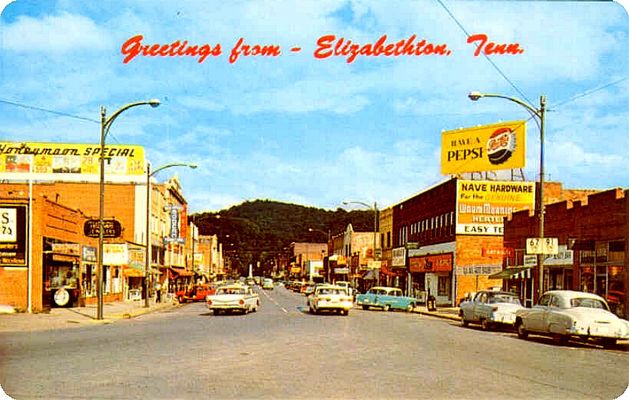 Elizabethton - Main Street
Another view of Main Street from a late 1950s postcard.
