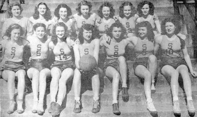 Saltville - 1945-1946 Girls Basketball Team
1945-46 SALTVILLE HIGH SCHOOL GIRLS BASKETBALL TEAM
 
TOP ROW - L- R-  EDNA WALTERS, COACH,   MAIDDIE FRYE,   VIVIAN LEVINE,   RUTH CHEEKS,   BETTY SUE CHAPMAN,   MARY ELLEN ORR,   PEGGY SMITH
 
BOTTOM ROW - BILLIE CAMPBELL,   VIRGINIA DEBORD,   MARY FRYE,   ERNESTINE ROBERTS,   PEGGY WARREN,   JEAN WEBB,   LUCILLE CREGGER 

MATHIESON EMPLOYEES NEWS, MAY 1946, CHARLIE JONES PHOTO.  Courtesy if Don Smith [email]dsmith1043@comcast.net[/email]
