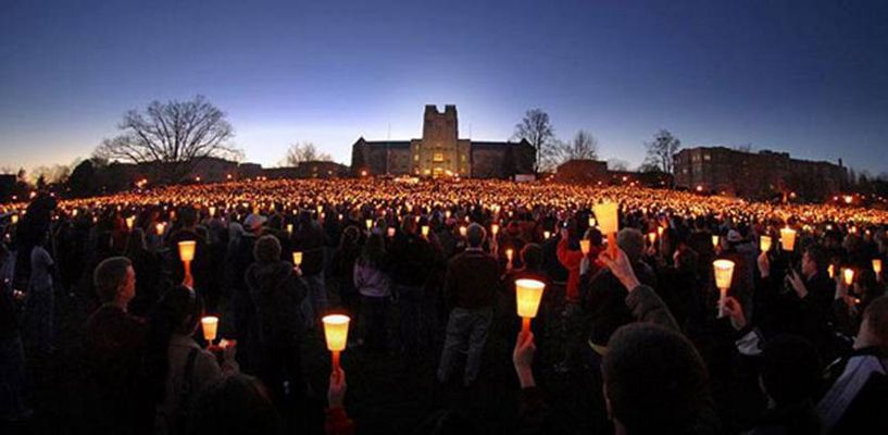 Blacksburg - Hokie Vigil
April 17, 2007.  In memoriam for the slain.
