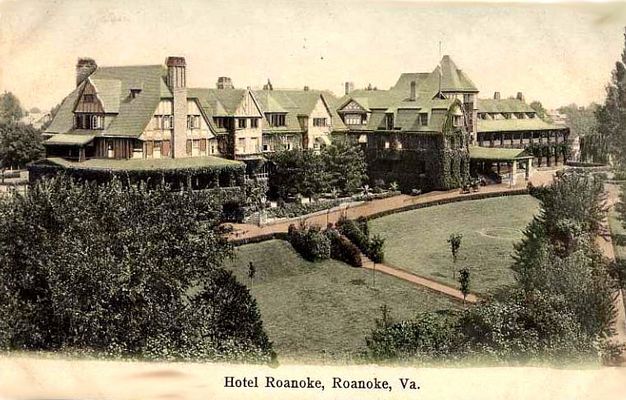 Roanoke - Hotel Roanoke
This is a very early color postcard, circa 1905.
