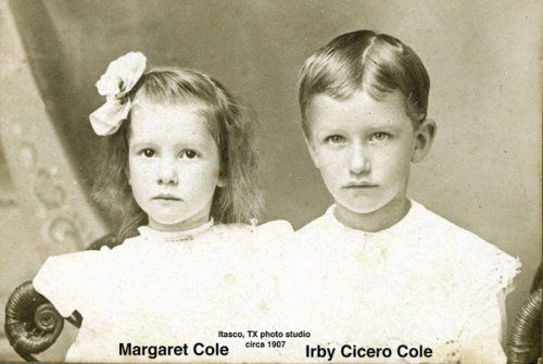 irbycole.jpg
Margaret and Irby were the children of Adolphus Cole and Sarah Warren Cole.  Margaret was my mother.  Courtesy of Barb Norvell. [email]barbnor2@yahoo.com[/email]

