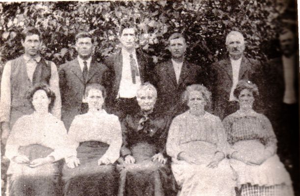 joshsturgillfamily.jpg
Back row, left to right.  Isom Sturgill, Bowman Pennington, Isaac Sturgill, James Estil Sturgill, John Andrew Sturgill, Francis Lee Sturgill.  Front row, Lanta Ingram Sturgill, Laura Sturgill Pennington, Phoebe Marilda Weaver Sturgill, Lulu Stuart Sturgill, Charity Ann Farmer Sturgill.  This photo was made after Joshua Sturgill's death in 1894, but family lore says that Joshua Sturgill would never allow his photograph to be made.
