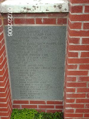 july2006pic 029.jpg
This photo was taken July 22, 2006.  It shows the second half of the names of those believed to be buried in this cemetery.  Double Click on the image to enlarge to read the names.
