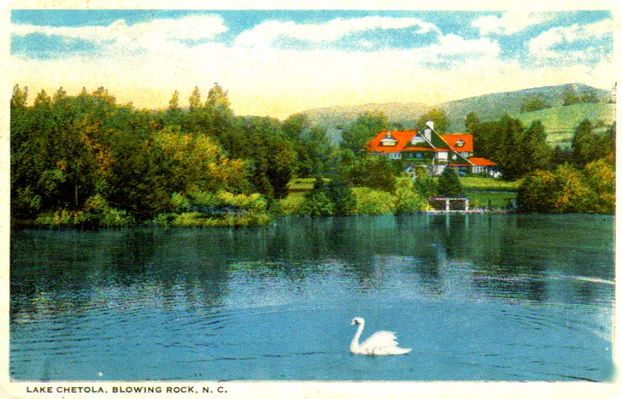 Blowing Rock - Lake Chetola
This image is from a 1920s postcard.
