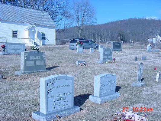 Laurel Glen Regular Baptist Church
Laurel Glen Regular Baptist church, Alleghany County, NC.
My parents,(Caudill/Medley)my maternal grandparents(Medley/Carpenter); Evans, Higgins, Baugess are some of the people buried here. Across the road to the left of the church is a cemetery for black families who also used the church on alternate Sundays.  Courtesy of Nanalee Wrenn 
