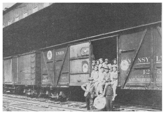 loadingcrew.jpg
This image shows the crew which loaded Mathieson products on the railcars.  It was taken from the 1922 Alkalite.
