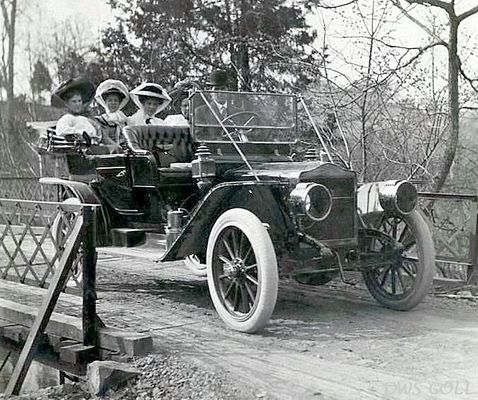 Saltville - Automobile Outing 1912
THIS IS ANOTHER ONE OF THE PICTURES GIVEN TO ME IN THE LATE 1960s BY MY NEIGHBOR, LULA SHANNON. SHE IS THE LADY SITTING ON THE LEFT. IN 1969 SHE WAS 80 YEARS OLD. I HAVE SEEN OTHER PICTURES WITH HER IN THEM WHERE DR. EARLY WAS MENTIONED AS BEING IN THE PICTURE WITHOUT SPECIFIC IDENTIFICATION. COULD THIS BE HIM DRIVING? WOULD LOVE TO KNOW WHAT THAT OLD CAR IS.
 
THE PICTURE APPEARS TO BE IN THE AREA OF THE OLD CHATHAM HILL DAM WHERE THE ROAD CROSSES THE RIVER JUST BELOW WHERE THE DAM WAS LOCATED.
 
THE SHANNONS LIVED IN THE CHATHAM HILL AREA BEFORE MOVING TO SALTVILLE WHEN LULA AND HER BROTHER DOUG WERE VERY YOUNG.  Courtesy of Don Smith [email]dsmith1043@comcast.net[/email]

