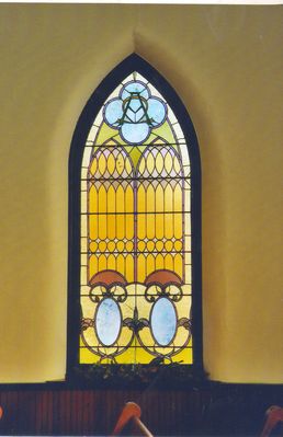 Saltville - Madam Russell Methodist Church
This is another of the stained glass windows in Madam Russell UMC.  This photo was taken on December 24, 2006 by Jerry W. Catron.
