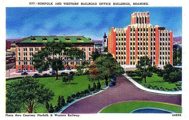 Roanoke - Offices of the Norfolk & Western Railroad
From a 1930s postcard.
