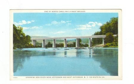 newriverbridge.jpg
I think this is a 1930s shot of what is locally called Sheets Bridge, between Jefferson and Glendale Springs.
