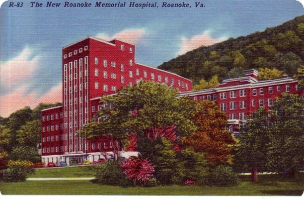 Roanoke - New Roanoke Memorial Hospital
This is a 1940s postcard.
