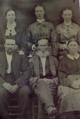 pennington stephen family
Taken in the 1870s/early '80s: [bottom, l-r] Cicero Pennington (1847-1928), Stephen K. Pennington (1821-1890), Johannah Spencer Pennington (1820-1911); [top, l-r] Martha Caroline (1857-1935; m. Sturgill), Orlean (1853-after 1920; m. Young), Cansada Jane (1846-1899; m. Weaver).  Courtesy of Emily Kilby [email]erk44@verizon.net[/email]
