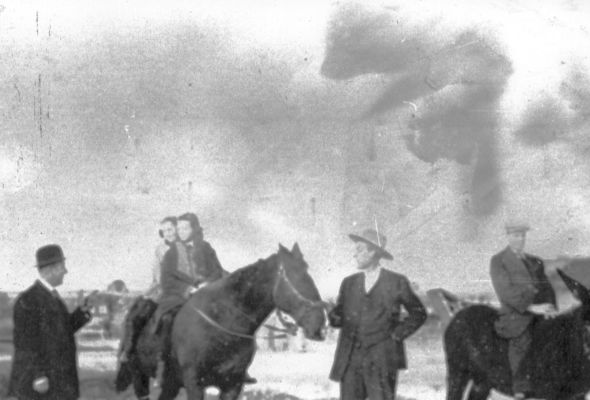 Phipps, Vance
Vance Phipps, in the center of the photo, was the son of Nathaniel Phipps and Martha Carolina Hart.  He was born and raised in the Weaver's Ford section of Ashe County, NC.  He was accused of murder, however, and fled the jurisdiction because he felt he couldn't get a fair trial.  This photo was taken in Boone County, Iowa around 1900.
