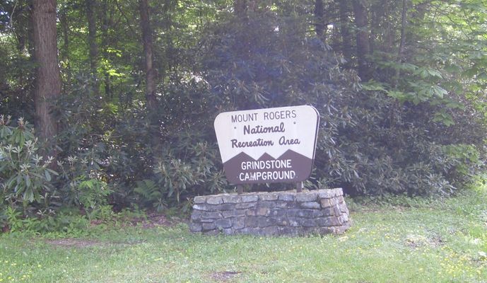 Konnarock - Entrance to Grindstone Campground
This fantastically beautiful camp ground is popular with locals.  Photo by Jeff Weaver, June 8, 2007.
