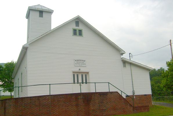 Whitetop - Whitetop Baptist Church
This congregation was established in 1848 and was part of the Jefferson Baptist Association, the first missionary baptist association in the area.  it joined the New River Baptist Association when it was formed in 1870.  Photo June 13, 2007 by Jeff Weaver.
