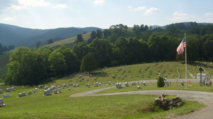 Rugby - Corinth Baptist Church Cemetery
The church is located to the left out of this frame.  Photo July 1, 2007 by Jeff Weaver.
