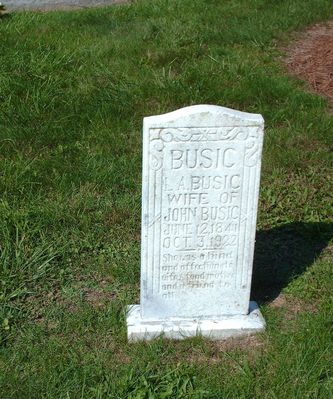 Lucinda Mullins Busic
Photo September 27, 2006 by Jeff Weaver.  This marker is located in the Piney Creek United Methodist Church Cemetery.
