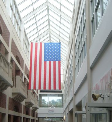 Johmsom City  - Veterans Administration Hospital
This flag hangs in the atrium of the VA Hospital.  Photo by Jeff Weaver September 10, 2007.
